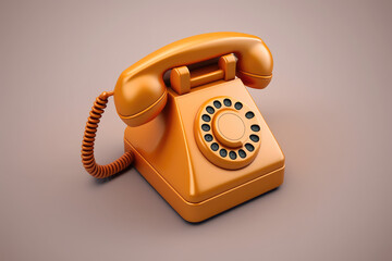 simple 3d vintage old school phone emoji icon render made by generative ai