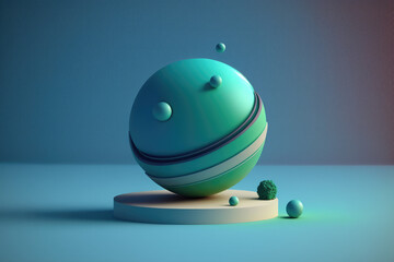 simple 3d outer space planets made by generative ai