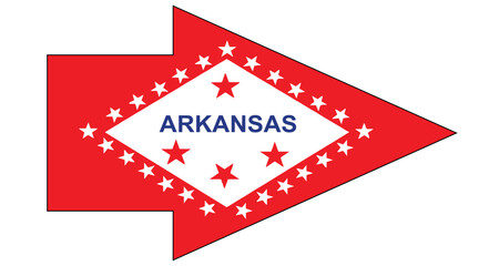 The State of Arkansas Flag In An Arrow Pointer