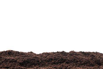 Soil for plant isolated on white background.