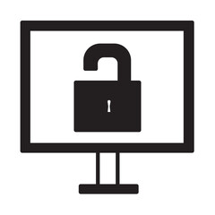 Solid Line DATA LEAKAGE design vector icon