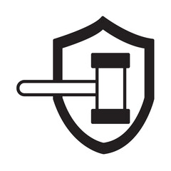 Solid Line PROTECTION LAW design vector icon
