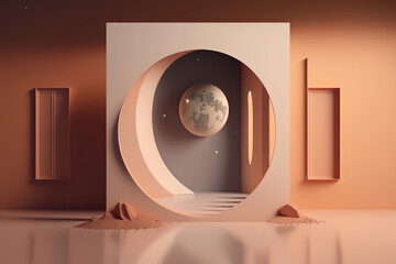 abstract 3d surreal minimalism made by generative ai