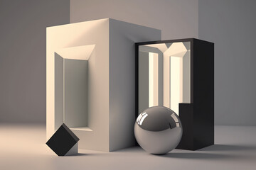 abstract 3d surreal minimalism made by generative ai