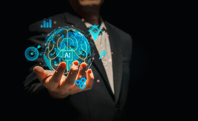 AI Learning and Artificial Intelligence Concept. Business, modern technology,concept