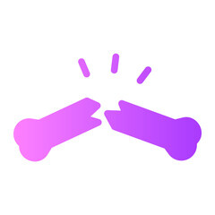 broken bone gradient icon