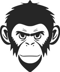Logo of black and white monkey design perfect for branding your company with sophistication.