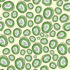 Kiwi pattern illustration. For background, presentations, business cards, health products package.
