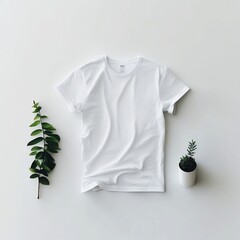 Minimalist white t-shirt mockup - Showcase your fashion designs with this simple yet elegant template