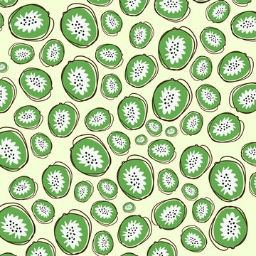 Kiwi pattern illustration. For background, presentations, business cards, health products package.