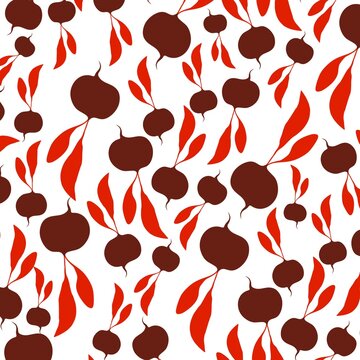 Beet pattern illustration. For background, presentations, business cards, health products package.