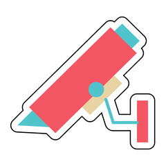 Sticker CCTV design vector icon