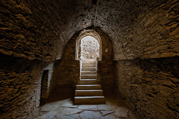 Obraz premium Ancient Buddhist monastery complex Takht-i-Bhai, archaeological site in Khyber-Pakhtunkhwa province of Pakistan