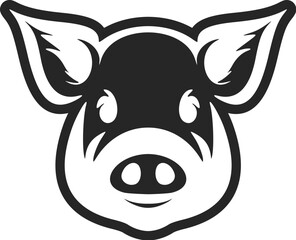 An elegant logo in black and white featuring a pig, perfect for your brand.