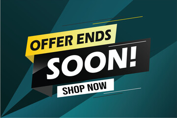 Offer ends soon. Poster flyer banner. Special offer price sign. Advertising discounts symbol. Thought speech bubble with quotes. Offer ends soon chat think megaphone message	
