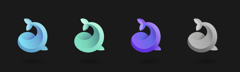 Whale logo design, vector illustration