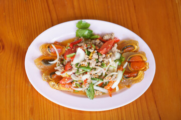 Thai food, preserved egg salad