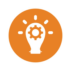 Bulb, concept, customize icon. Orange color vector EPS.