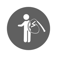 Bullwhip, kinky, pain icon. Gray vector graphics.