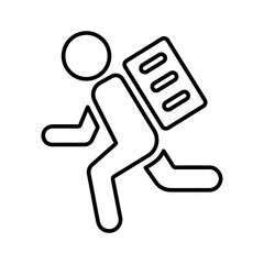 Burdensome, carry, cumbersome outline icon. Line art vector.