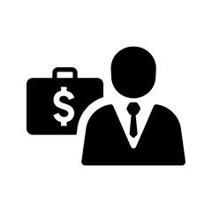 Business, corporate, executive icon. Black vector graphics.