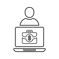 Business, employee, facilitate outline icon. Line art vector.