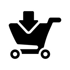 Buys, ecommerce, purchase icon. Black vector graphics.