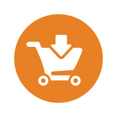 Buys, ecommerce, purchase icon. Orange color vector EPS.