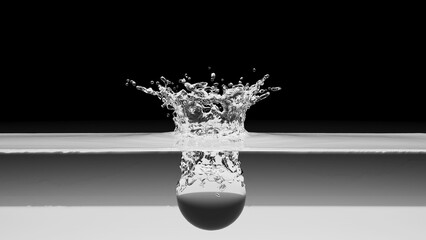 water splashes and waves on black background,3d rendering