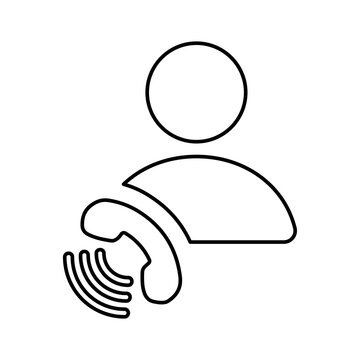 Call, communication, contact outline icon.Line art vector.
