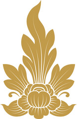 Gold lotus art and flower style asian art luxury buddhism temple element and background pattern png file for decoration