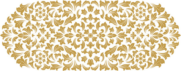 Thai art and asian art luxury style pattern gold background png file for decoration