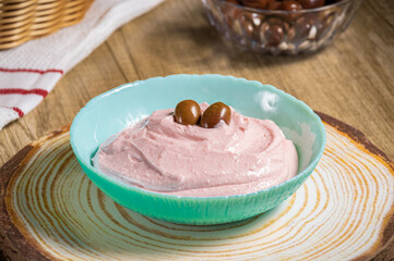 Traditional Greek taramosalata, cod roe dip