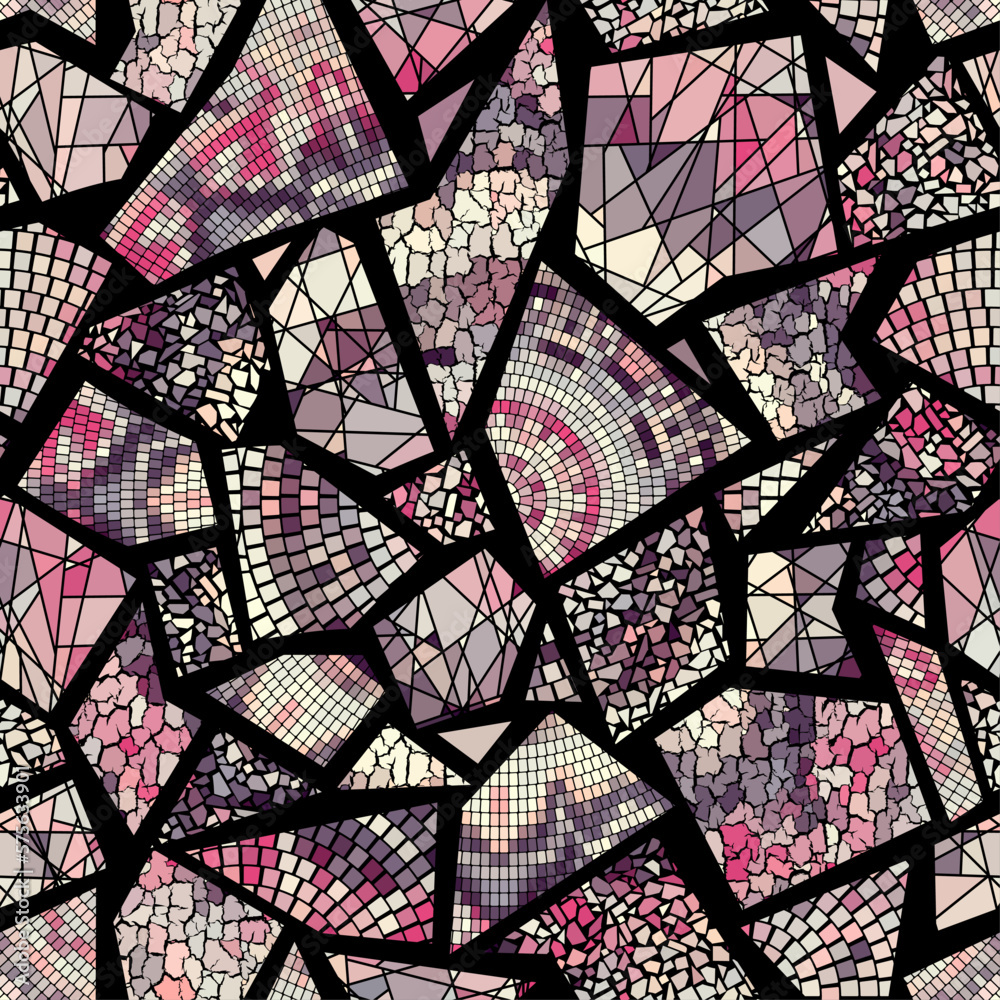 Aufkleber vector seamless mosaic art pattern. art background.