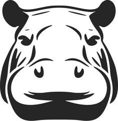 A contemporary black and white hippo logo for your brand's sophistication.