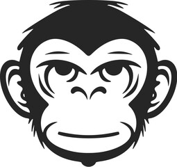 Elegant black and white simian vector logo ideal for your brand identity.