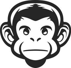 Monkey vector logo in black and white, perfect for adding elegance to your brand!
