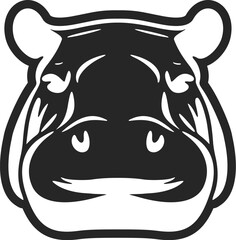Sophisticated hippo vector logo in black and white for your brand.