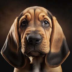 bloodhound puppy - obrazy, fototapety, plakaty