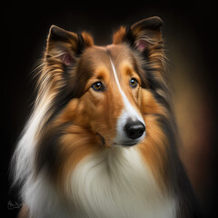 Naklejka premium portrait of a collie