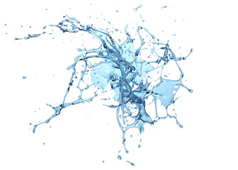 Cut out water fluid splash motion 3d rendering png