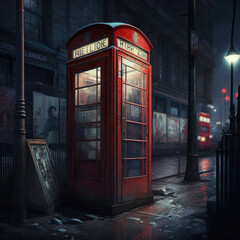 Obraz premium red telephone booth