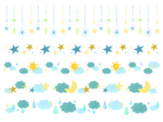 水彩の飾り罫セット②