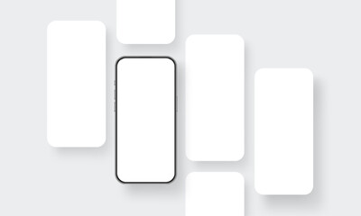 Phone With Blank App Screens. Mockup for Mobile Apps Designs. Vector Illustration