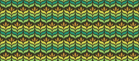 70年代 レトロモダン柄 シームレスパターン ベクターイラスト