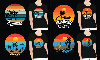 Beach summer t shirt  design bundle