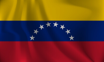 Flag of Venezuela, with a wavy effect due to the wind.