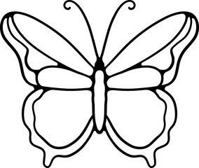 Tattoo art butterfly hand drawing and sketch with line art illustration hand drawn stickers