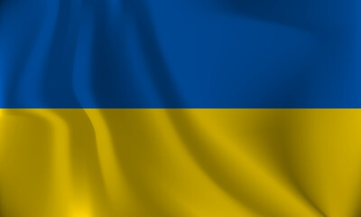 Flag of Ukraine, with a wavy effect due to the wind.