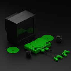 Red Video game elements 3d